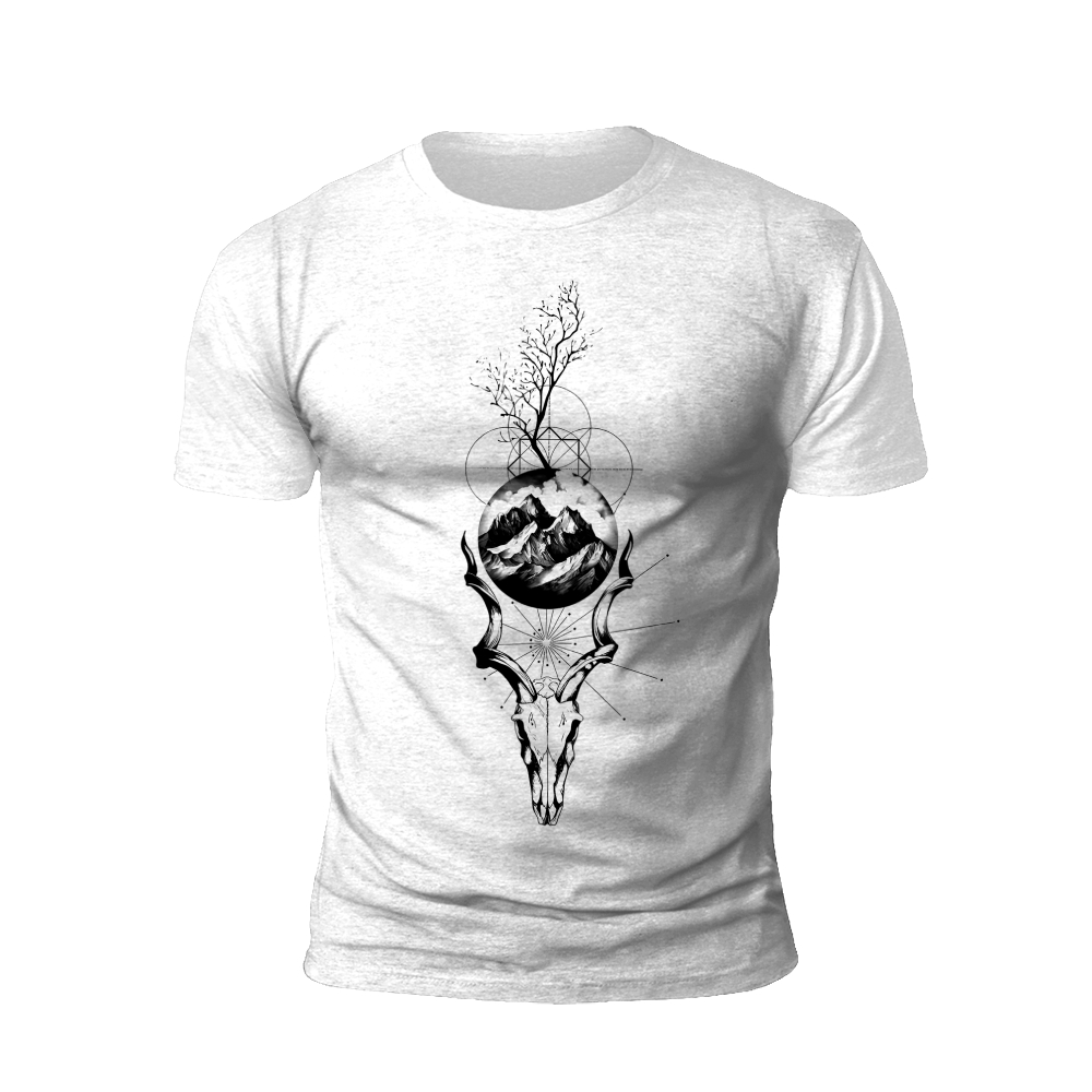 Nature's Rebirth: The Skull and the Tree T-shirt