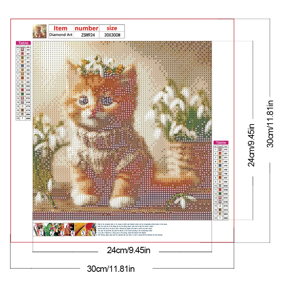 Diamond Painting - Full Round Drill - Cat(Canvas|30*30cm)