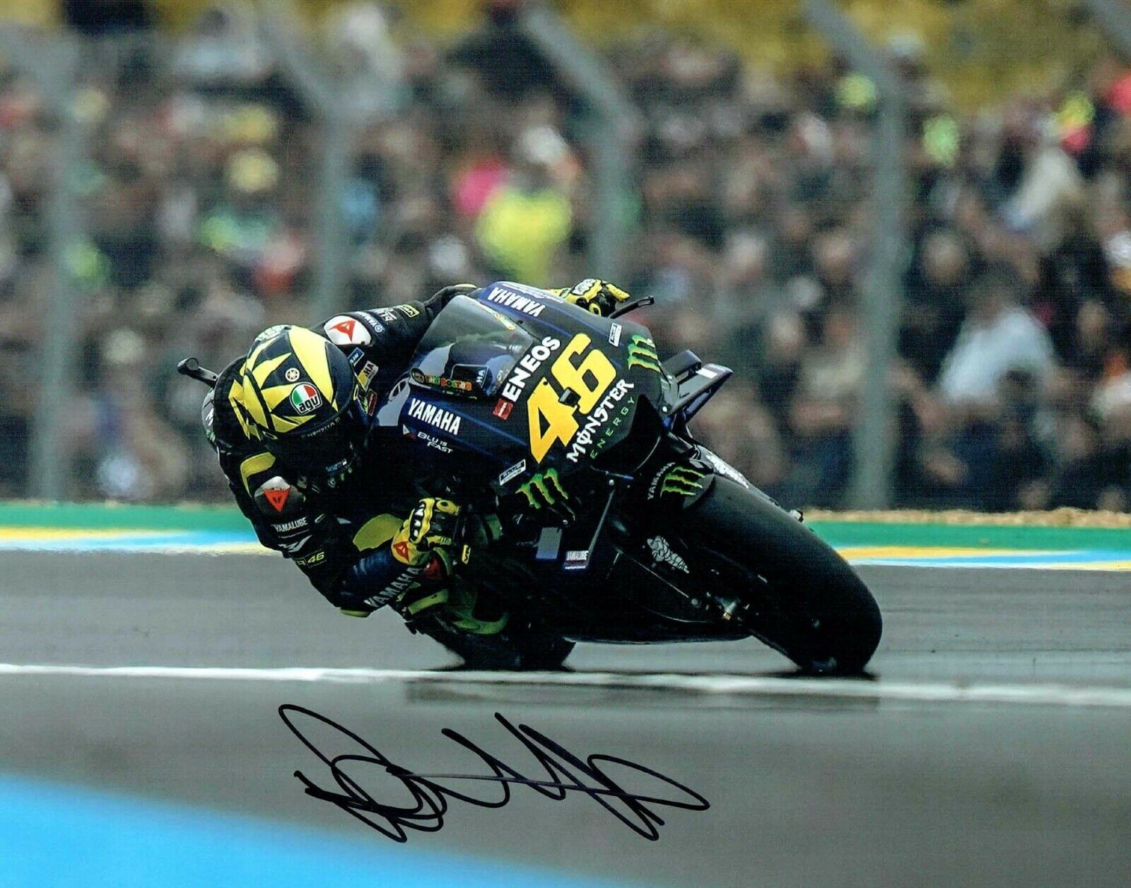 VALENTINO ROSSI Autograph 2019 SIGNED 14x11 Yamaha Photo Poster painting 1 AFTAL COA VR46 Vale