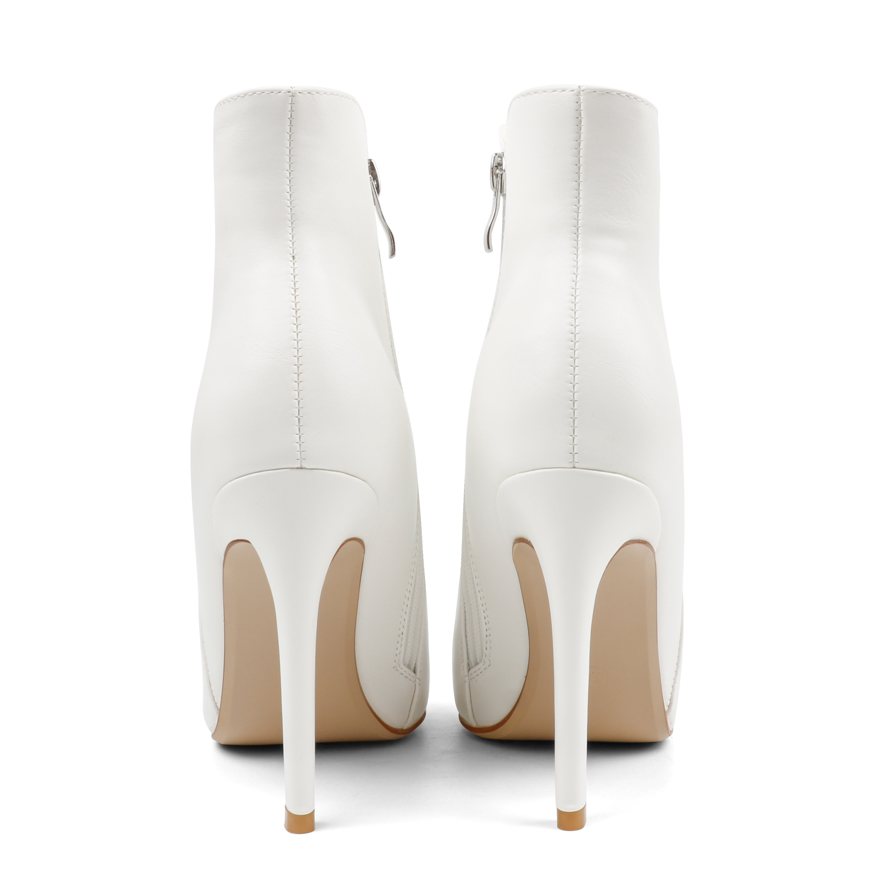 100mm Women's High Heels Pointed Toe Zipper Boots-MERUMOTE