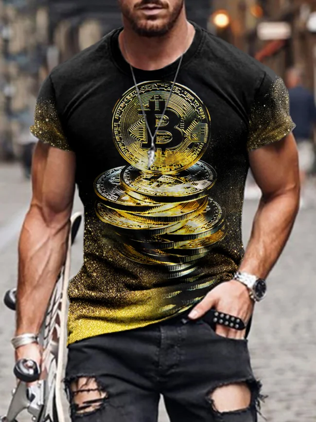 Fashion Trend Bitcoin Print T-shirt / [viawink] /