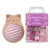 Cute Cat Pin Cushion Kit with 80 Craft Positioning Pins Needle Holders Wooden Base Adorable Pincushion for Quilting Needlepoint DIY Projects