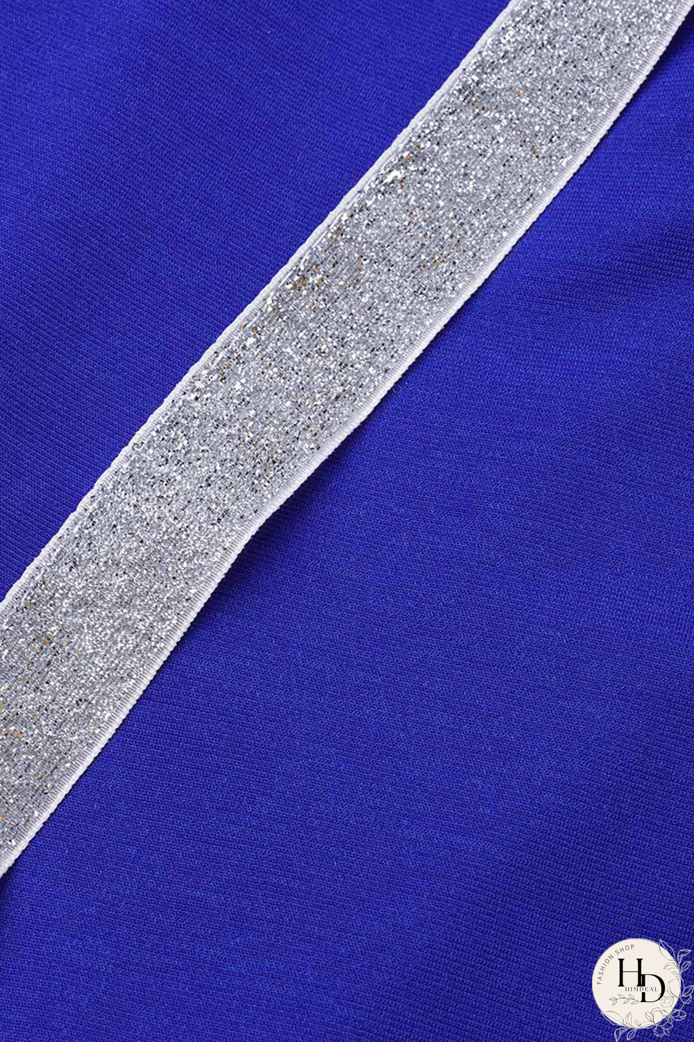 Blue Sexy Solid Sequins One Shoulder Skinny Jumpsuits