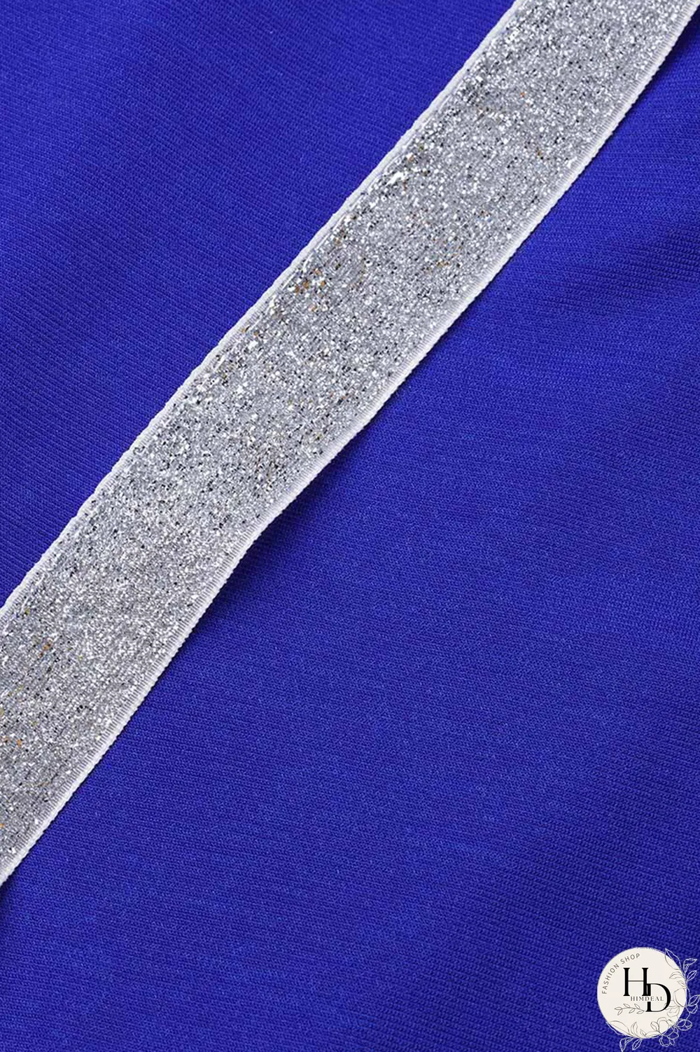 Blue Sexy Solid Sequins One Shoulder Skinny Jumpsuits