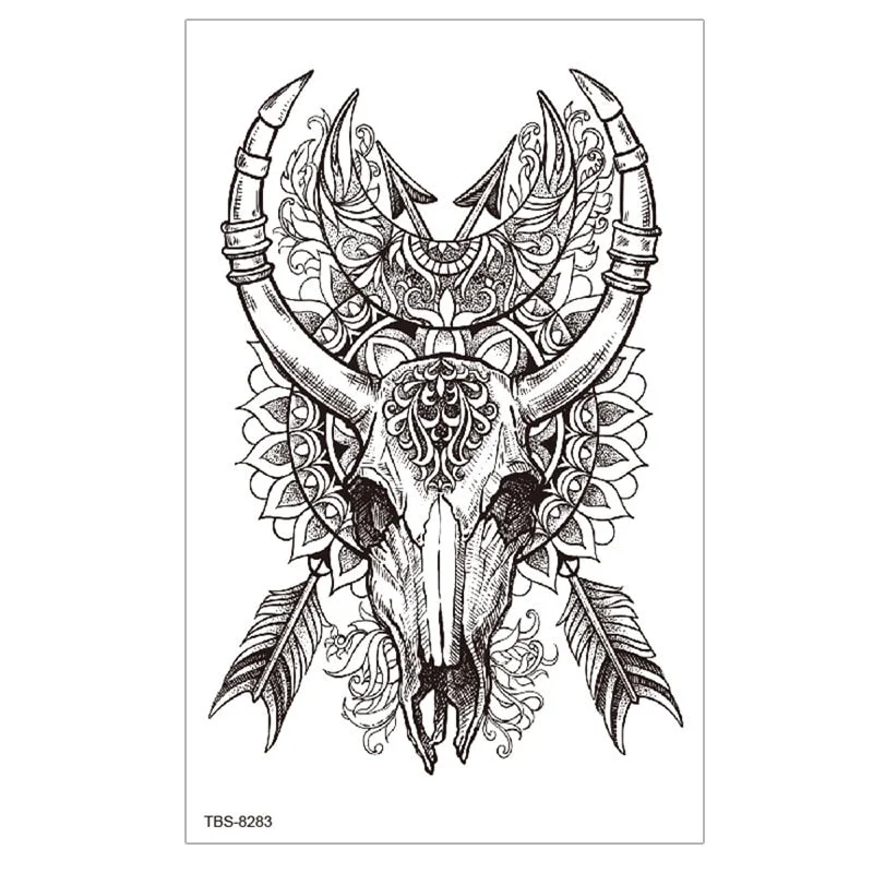 Waterproof Temporary Tattoo Sticker Lion Wolf Tiger Forest Tattoos Girl Mermaid Body Art Arm Fake Sleeve Tatoo Women Men