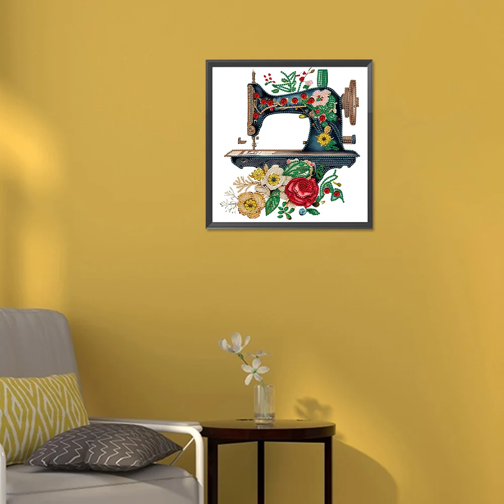 Diamond Painting - Partial Special Shaped Drill - Sewing Machine(30*30cm)