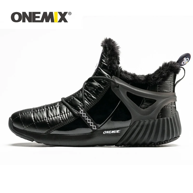 ONEMIX Anti season clearance Men Boots Casual Winter Sneakers Leather Vintage Comfortable Plush Snow Ankle Boots Walking Shoes