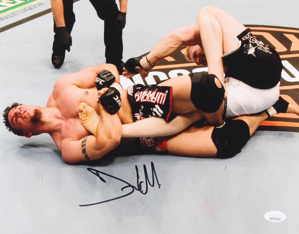 Frank Mir Signed UFC 11x14 Photo Poster painting (JSA COA) Tapping Brock Lesnar in UFC 81 MMA