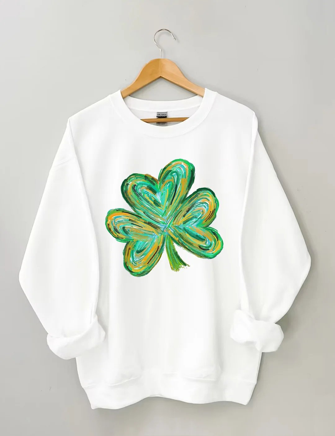 Cute St Patricks Four Leaf Clover Sweatshirt