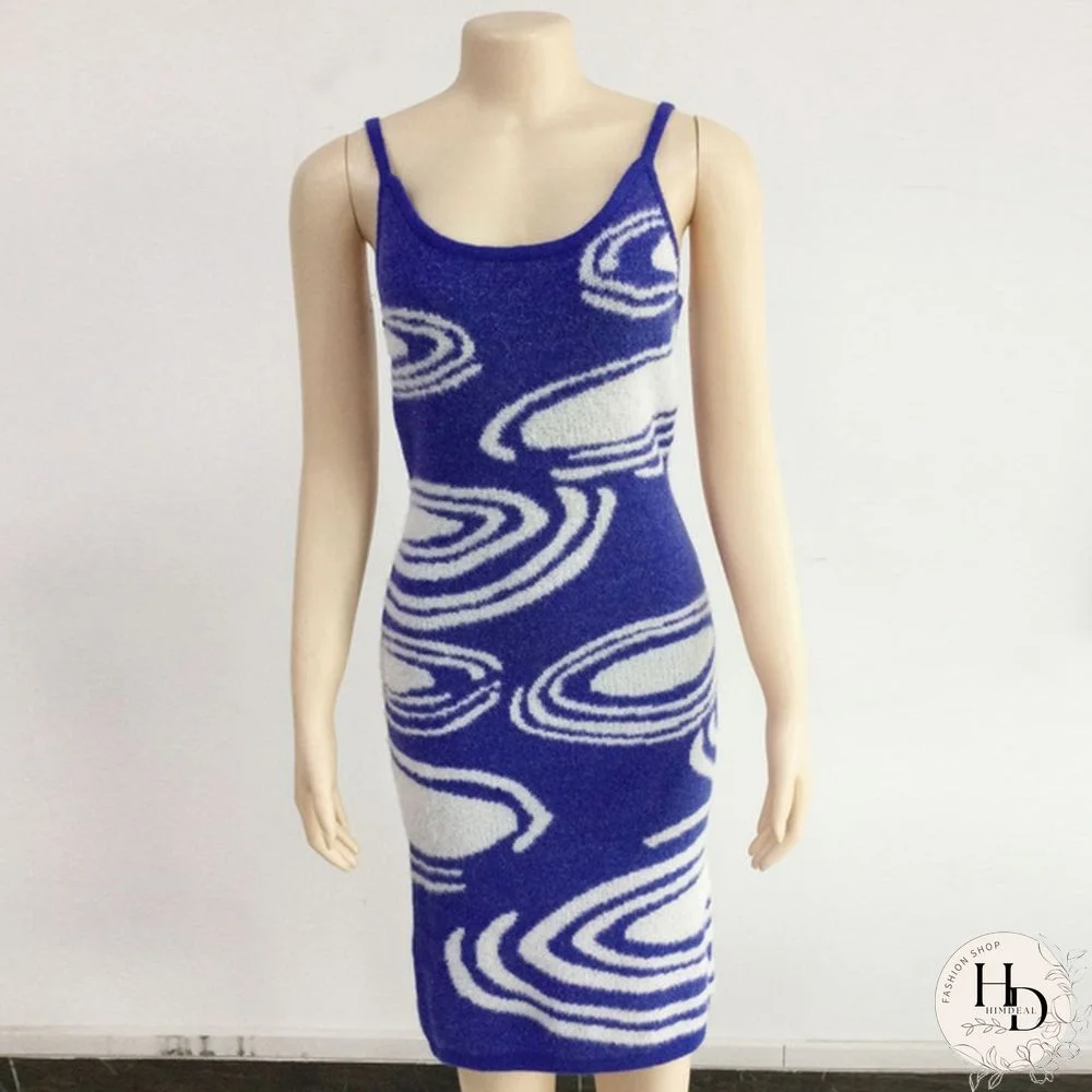 Dress Women Summer Sleeveless Strap Dress Female Print Sundress