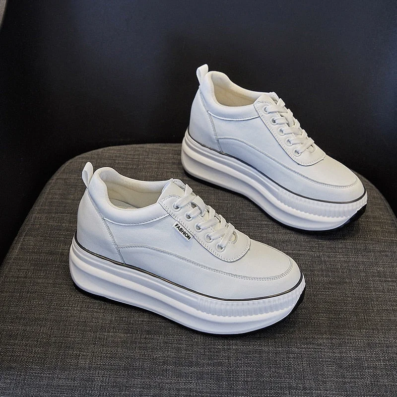 Fujin Dad Shoes Chunky Sneakers Wedge Heel Platform White Air Mesh Hollow Shoes Casual Shoes Sneakers Vulcanized Shoes Winter