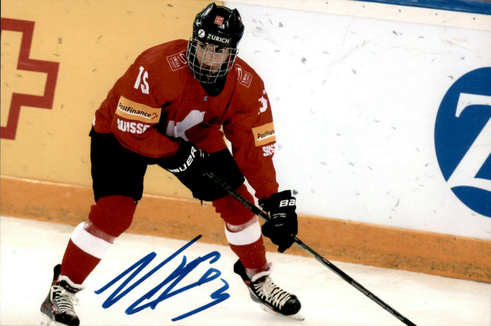 Nico Hischier SIGNED 4x6 Photo Poster painting TEAM SWITZERLAND / NEW JERSEY DEVILS #2