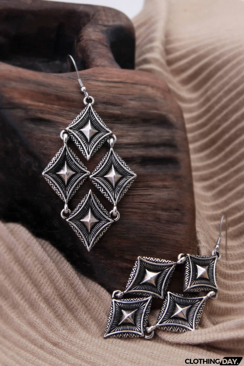 Stainless Steel Geometric Dangle Earrings