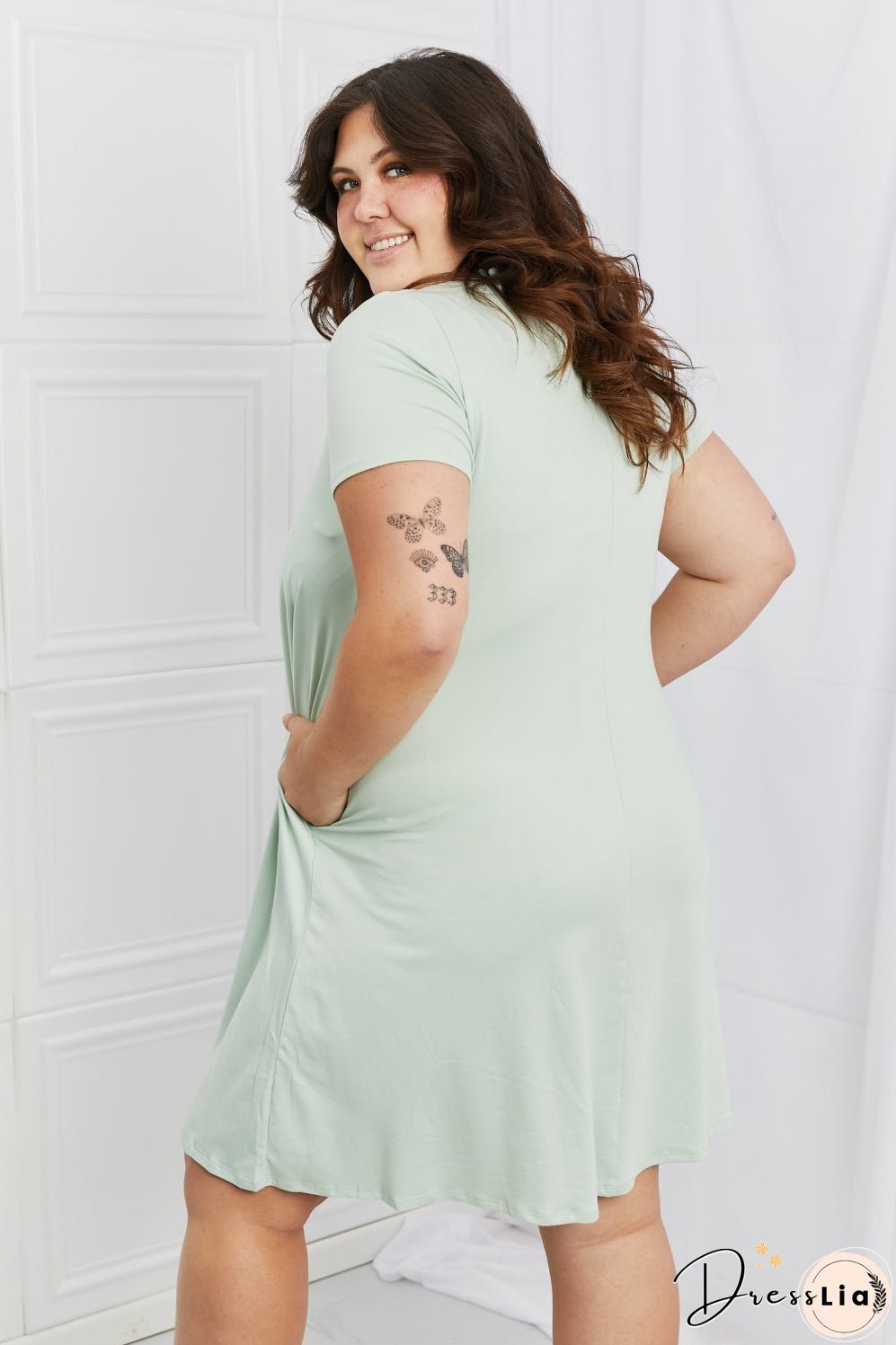 P & Rose Breezy Day Full Size V-Neck Dress