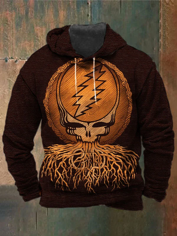 Unisex Skull Print Heavyweight Hoodies