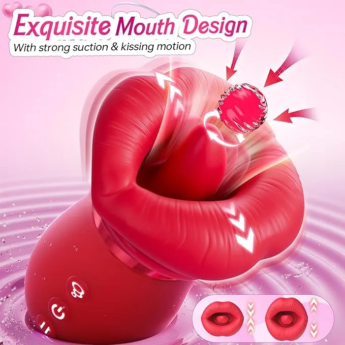Vibrator oral Sovokn 5 &icirc;n 1 &icirc;n formă de trandafir pentru femei, cu 10 funcții de linge a limbii, 3 funcții de supt automat și 1 funcție de supt manual. De asemenea, are un nou control al aplicațiilor și funcționează ca un masaj anal.