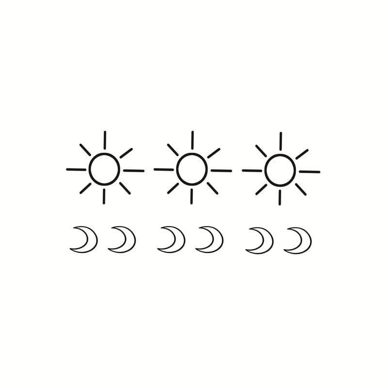 Black Sun and Moon Temporary Tattoo Stickers for Women Men Waist Fake Tatto Body Art Decals Waterproof Tatto Simple