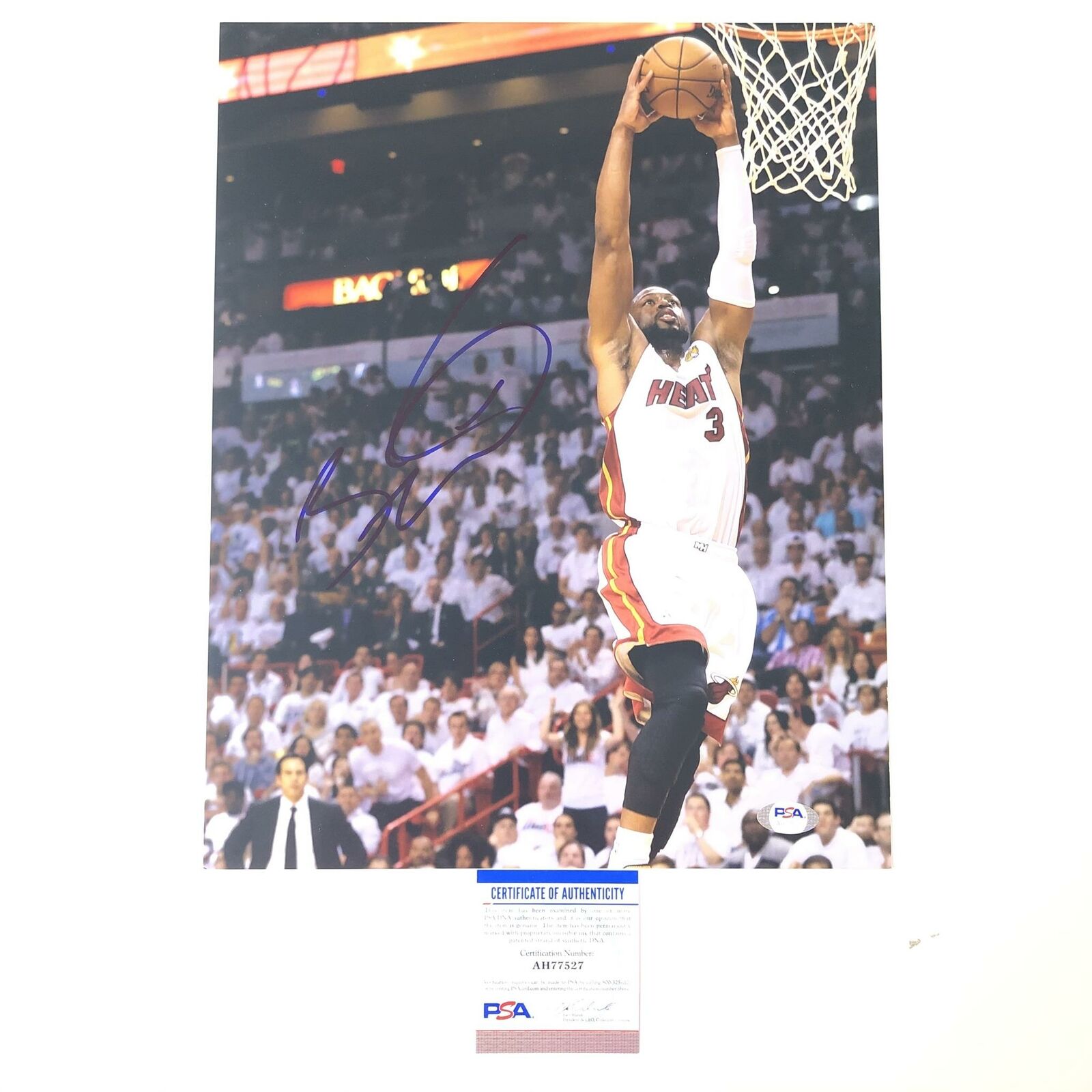 Dwyane Wade signed 11x14 Photo Poster painting PSA/DNA Miami Heat Autographed