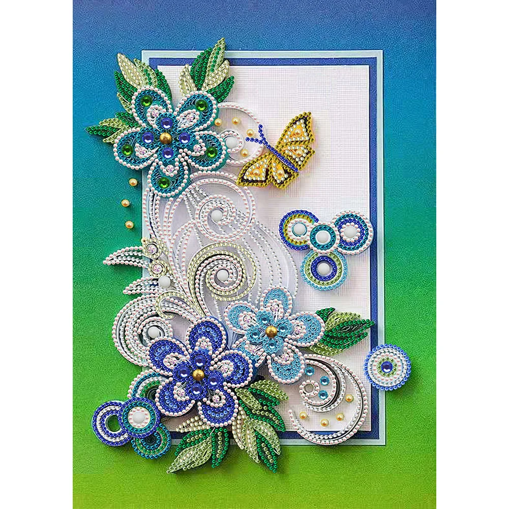 Special-shaped Crystal Rhinestone Diamond Painting - Butterfly Flower(30*40cm)