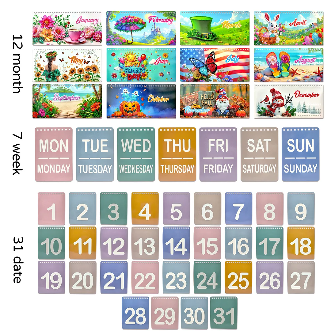 2026 Pink Flower DIY Diamond Art Painting Desk Calendar Special Shaped Drill Monthly Flip Tabletop Calendar Kit for Adults Beginners Gift Home Office Decor