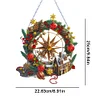  Christmas Atmosphere Wreath House-Single Side Drill-Diamond Wreath