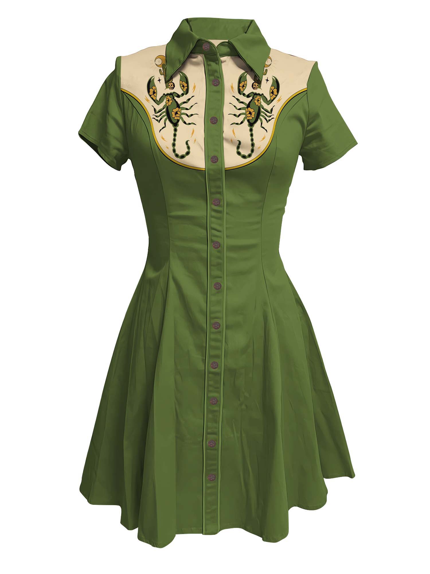 Western Scorpion And Cactus - 100% Cotton Dress