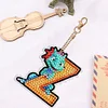 Diamond Painting Double Sided Dinosaur Letters Z Keychain Pendant