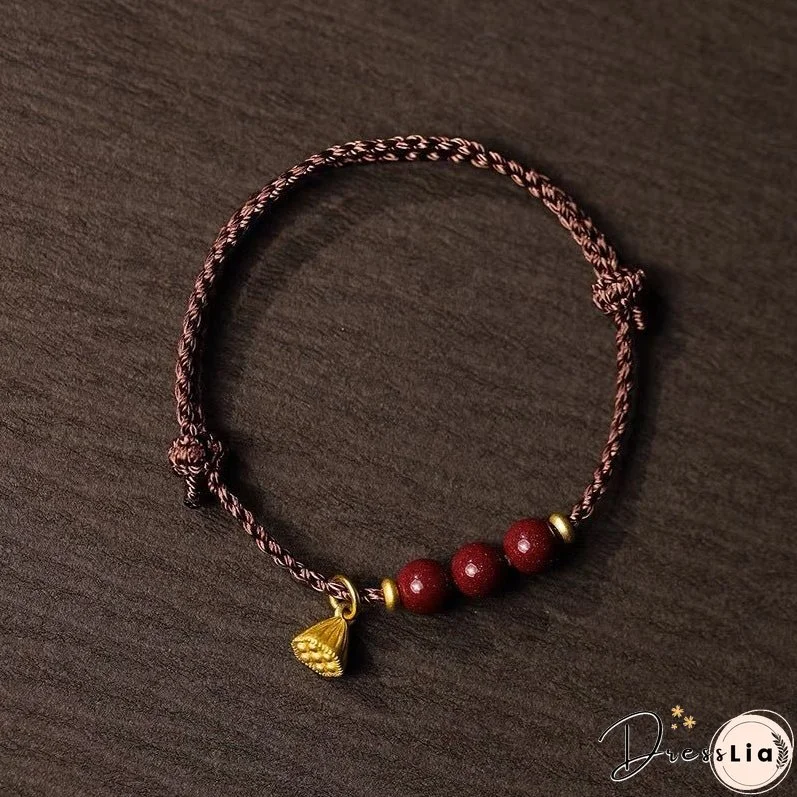 Purple Sand Hand Rope Good Luck Beads Hand-woven Bracelet