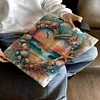 (US Only)11CT Print Heart-Shaped Beach Scenery Canvas Bag Embroidery Kit 40x40cm