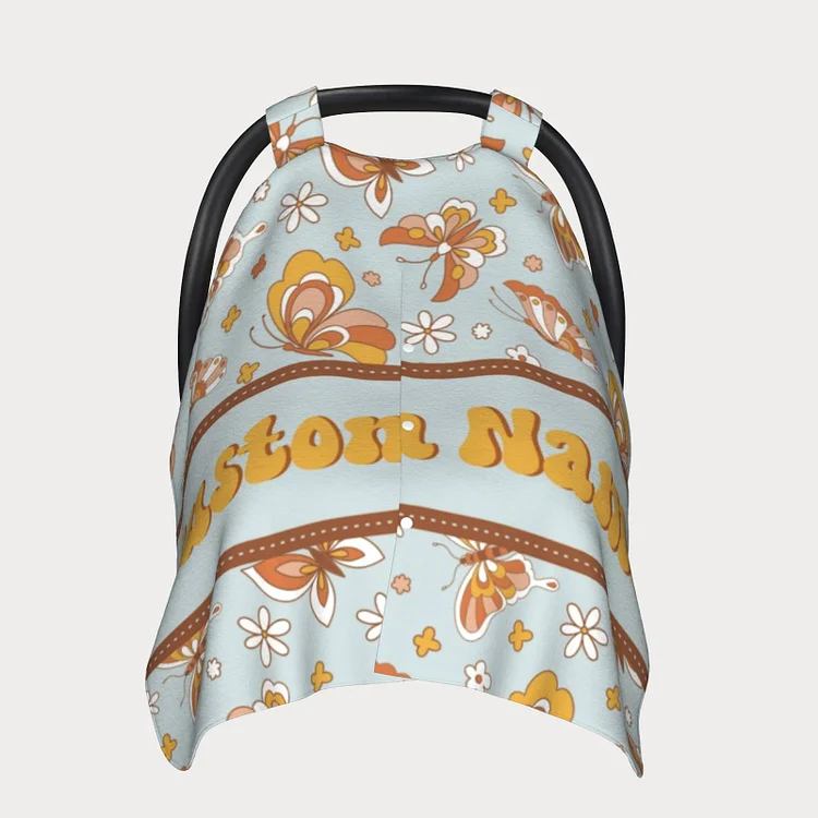 Personalized Baby Boho Butterfly Car Seat Canopy for Comfort & Unique| C72