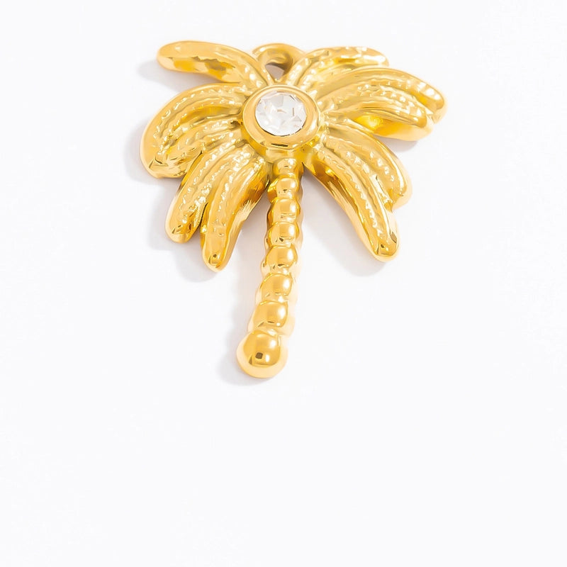 1 Piece 304 Stainless Steel Heart Shape Flower Pendant Jewelry Accessories