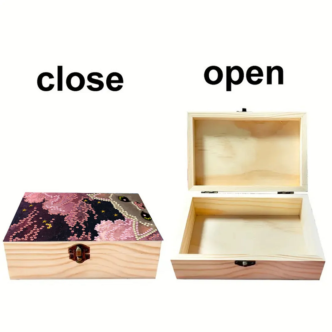 Cats and Clouds DIY Wooden 5D Diamond Art Diamond Art Storage Box Desktop Decor