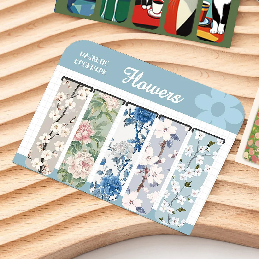20Pcs Healing Natural Landscape Magnetic Bookmarks Lightweight Page Markers Waterproof Scratch-Resistant for Women Men Book Lovers Reading Office Supplies
