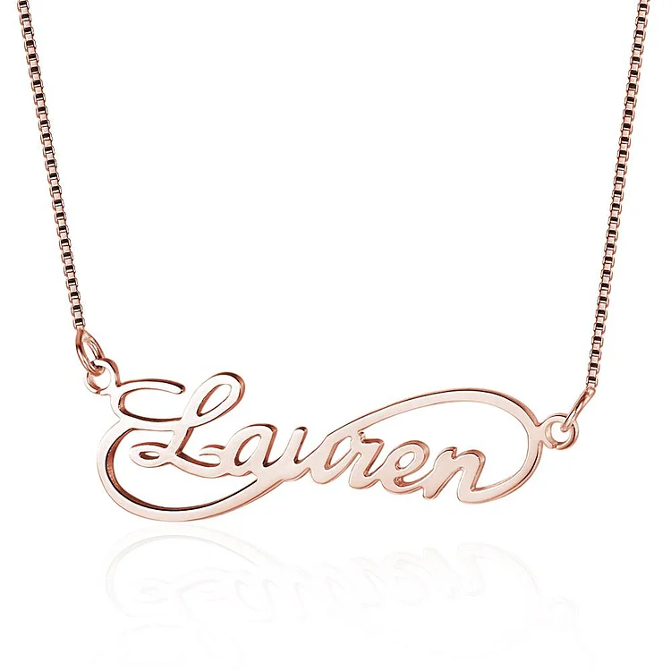 Personalized Infinity 925 Sterling Silver Name Necklace Perfect Mom Gift