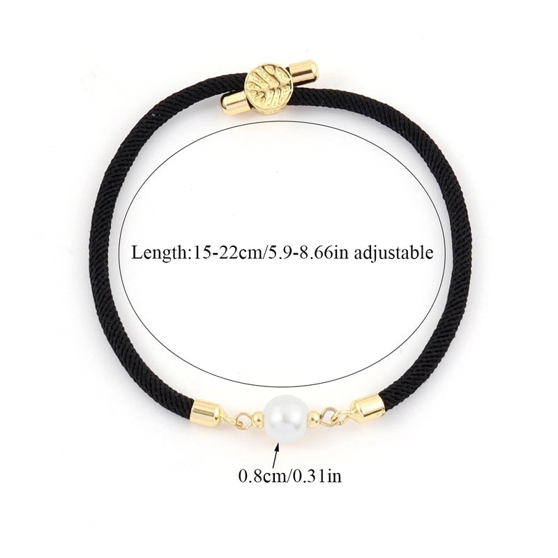 Artificial Pearl Copper Geometric Copper Bracelets