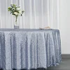 108" Dusty Blue Seamless Premium Sequin Round Tablecloth