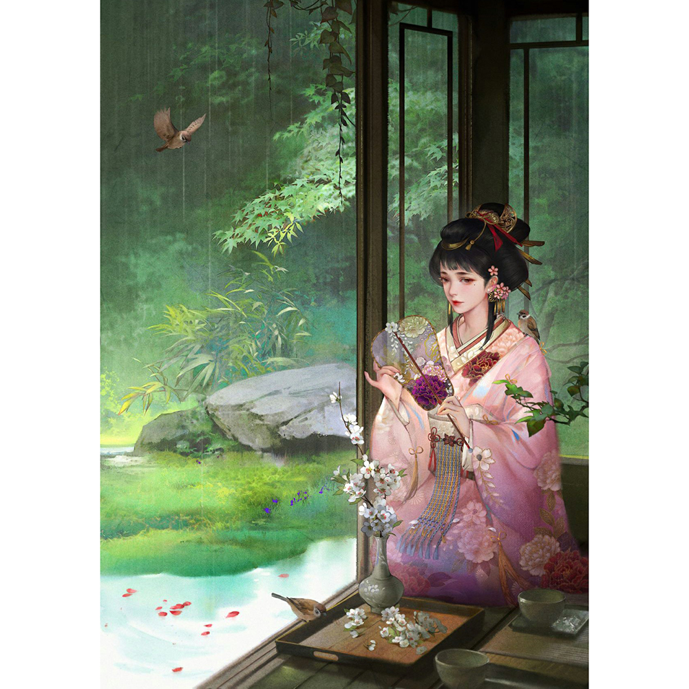 

30*40CM - Round Drill Diamond Painting - Chinese Women, 501 Original