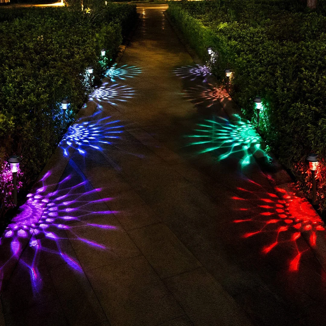 4 Packs Outdoor Garden Waterproof Solar Lights With Auto 7 Color Changing  Energy Saving