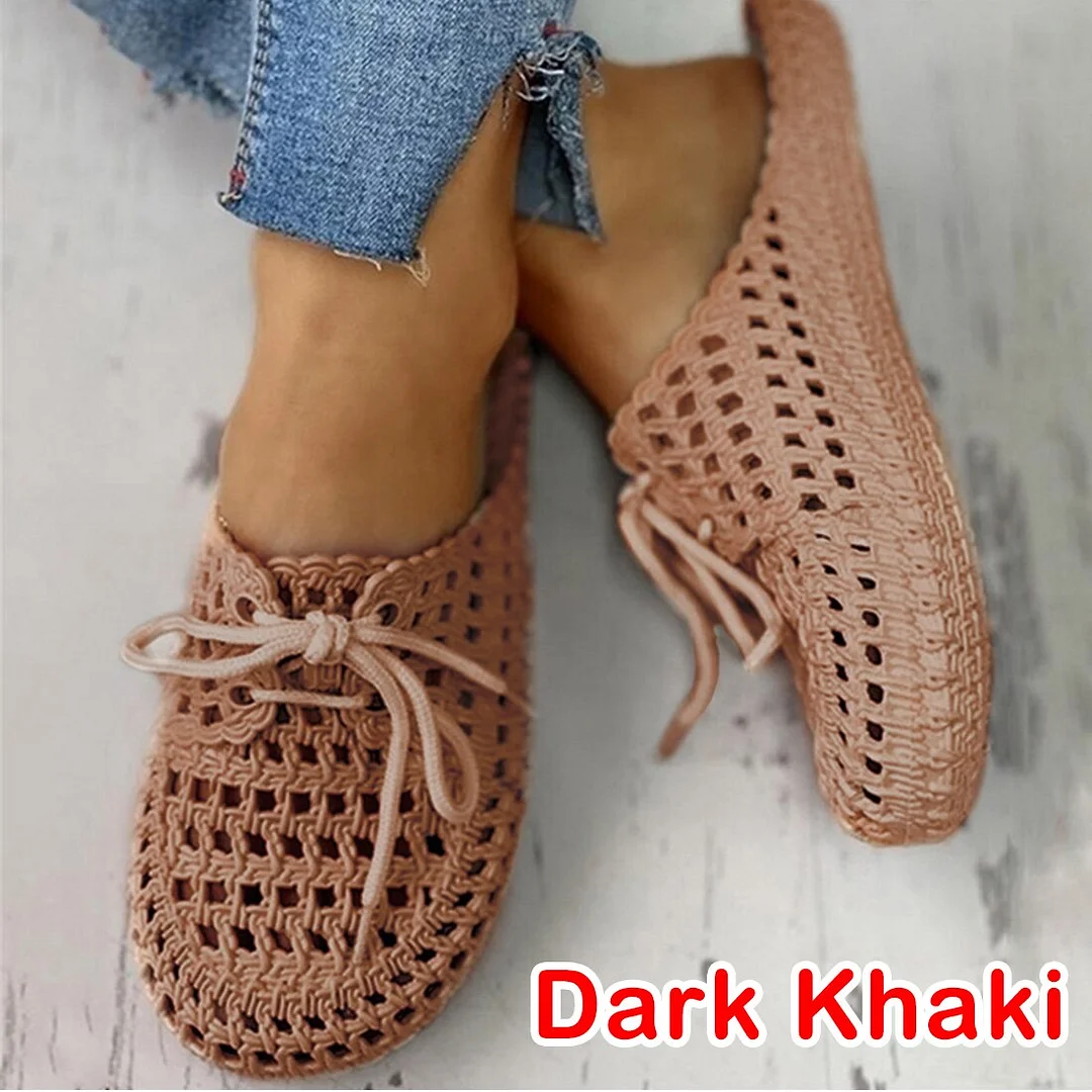 New Women's Openwork Slippers Non-slip Deodorant Breathable Flat Sandals Home Indoor Lazy Student Slippers Gladiator Sandals