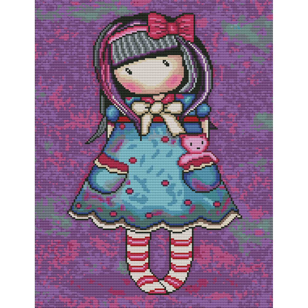 

Elf Girl - 11CT Stamped Cross Stitch - 40*50CM, 501 Original