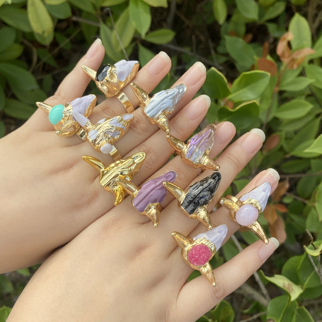 Bohemian Chinese Zodiac Animal Plastic Distressing Rings