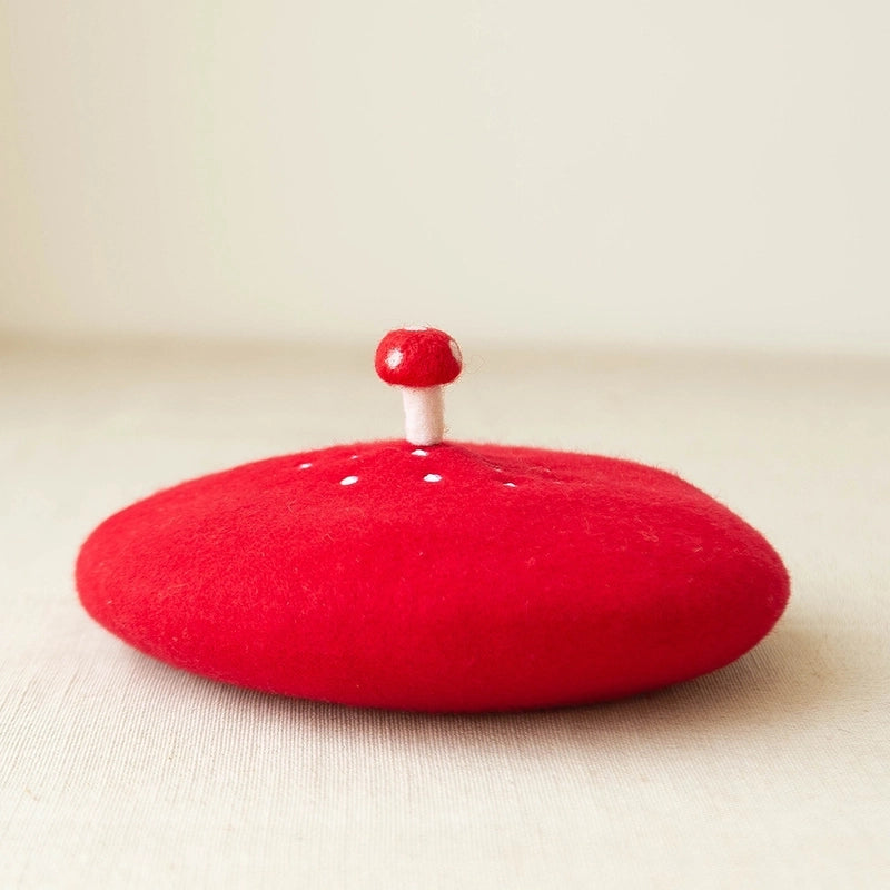 Autumn And Winter Japanese Cute Elk Horn Beret Bear Fox Ear Beret Wool Felt Painter Hat