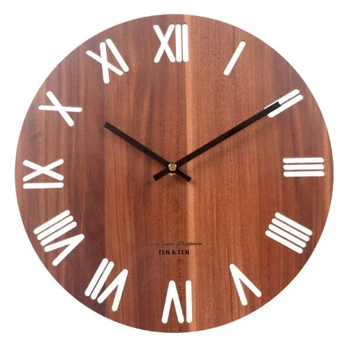 Nordic Retro Wooden Wall Clock Corridor Living Room Decoration Solid Wood Quiet Clocks Hanging Wall Watch Cafe Store Home Decor