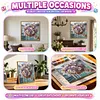 Seaside Pansy Beaded Bouquet Special Shaped 5D DIY Partial Drill Diamond Painting Kits for Adults Beginners Home Decor Diamonds Dots Gem Art Kits 11.81 X11.81inch