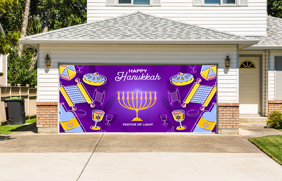 Happy Hanukkah Garage Door Mural