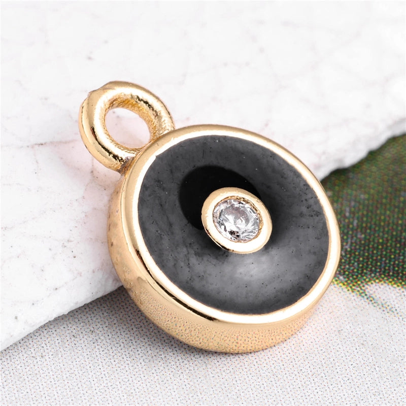 1 Piece Copper Zircon Four Leaf Clover Round Heart Shape Pendant Jewelry Accessories