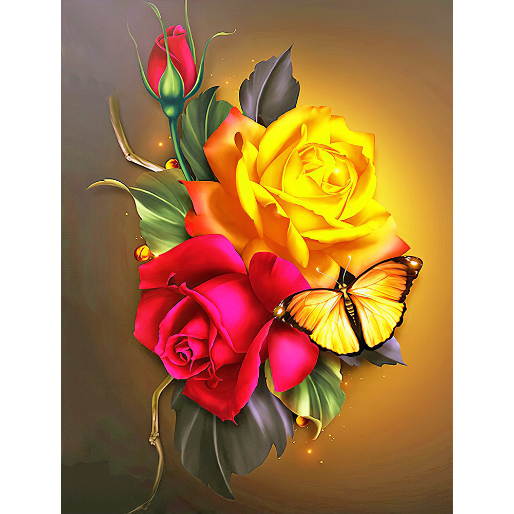 

Roses Butterfly - Round Drill Diamond Painting - 30*40CM, 501 Original