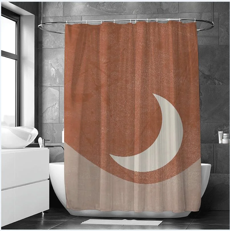 Morandi Simple Strokes Shower Curtain 100% Polyester Simple Korean Style Shower Curtain Bathroom Set Waterproof Shower Curtain