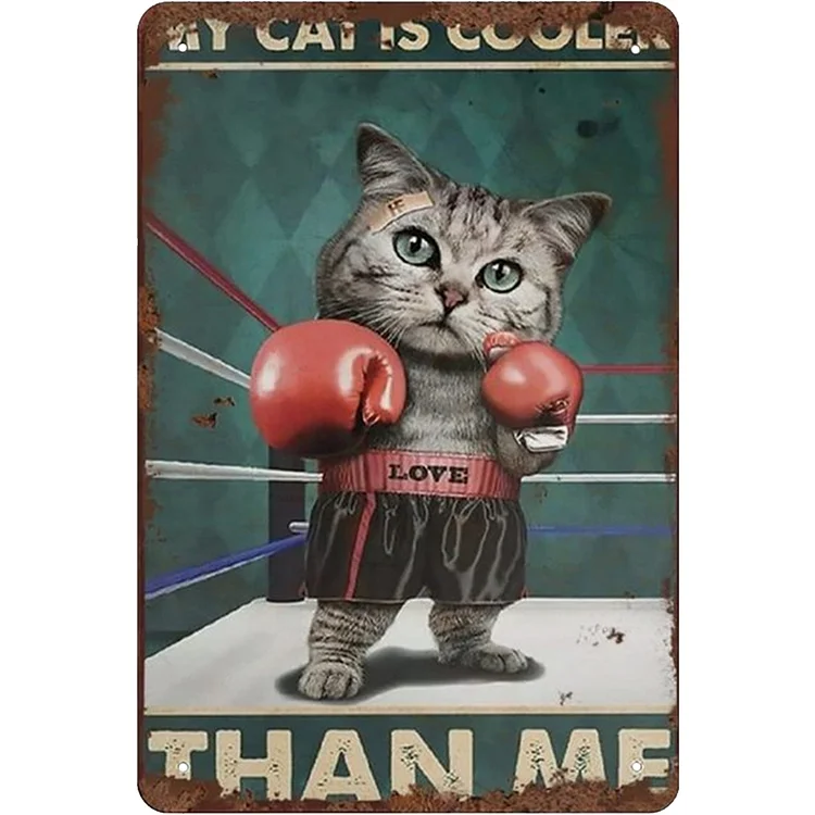 My Cat Is Cooler Than Me - Vintage Tin Signs/Wooden Signs - 7.9x11.8in & 11.8x15.7in
