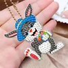 5pcs DIY Diamond Painting Rabbit Keychains